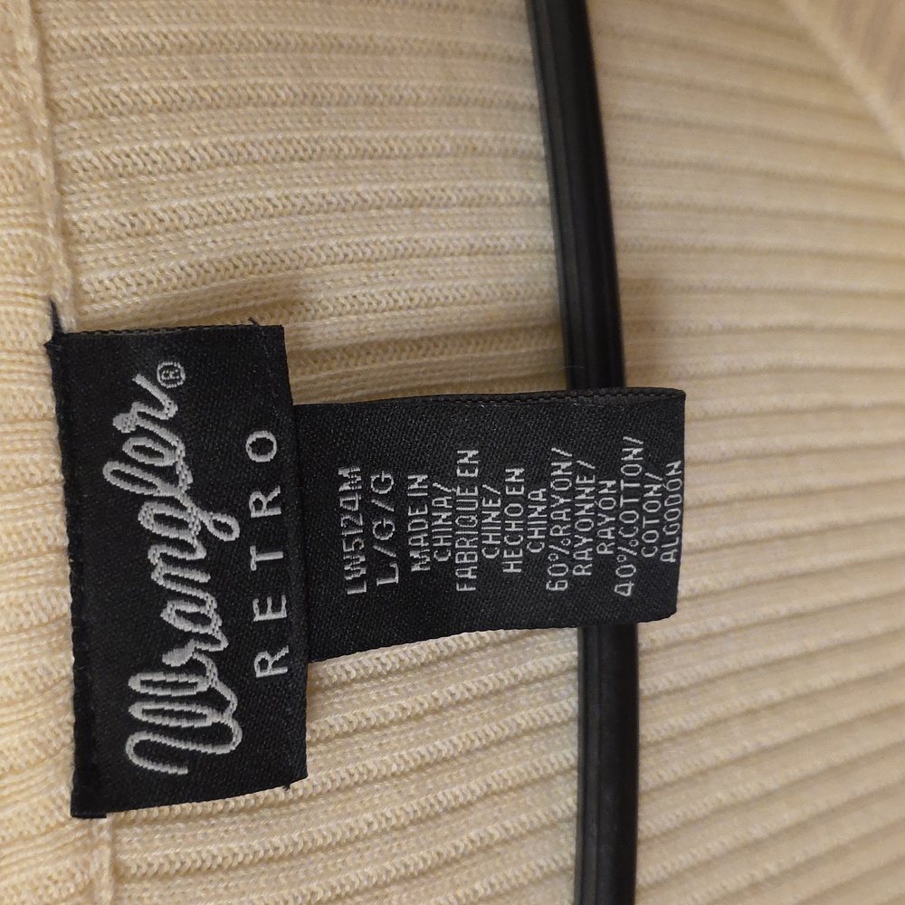 Wrangler Retro Cream Ribbed Sweater - Picture 2 of 4